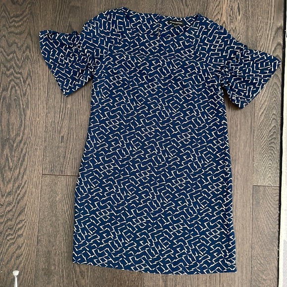 BANANA REPUBLIC | Blue printed dress with bell sleeves - Picture 3 of 5